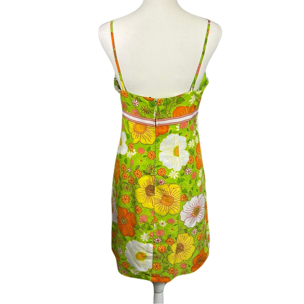 F.L.P Babydoll Floral Mini Sundress Size 11 Zip Reversible 70s Inspired Twee - Picture 3 of 12